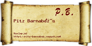 Pitz Barnabás névjegykártya